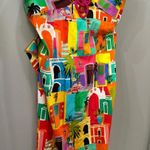 NWT Alden Adair Shoshana Dress Casablanca Print Halter Fringe Size Large Orange Photo 5