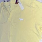 PINK - Victoria's Secret Pink Half Button Down T Shirts Short Sleeve Summer Casual Loose Fit Tops Photo 2