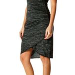 RD Style Womens Sheath Dress Pullover Faux Wrap Tulip Hem Black Gray Medium Photo 1