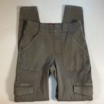 Spanx Stretch Twill Ankle Cargo Pants Patch and Button Flap Pockets Gray/Green S Photo 6