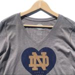 Life is Good Notre Dame Long Sleeve Gray V-Neck Tee Shirt Photo 1
