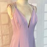 Aidan Mattox Aidan by lilac purple plunge neck cage back column gown size 10 Photo 3