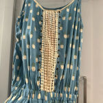 Skeno Jumpsuit Blue‎ and White Pineapple Print size Small Blue Photo 5