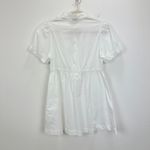 J.Crew  Petite Collared Short Sleeve Tie Waist Mini Dress White Classic 8P NWT Photo 4