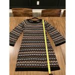 Laundry by Shelli Segal Laundry Shelli Segal Wool Metallic Neutral Knit Stripe Long Sleeve Sweater Dress Photo 12