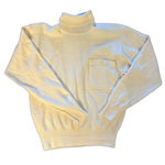 Saville Vintage Turtleneck Button Pocket Sweater White Cream Size M Photo 0