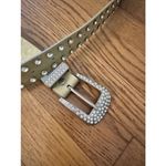 MMS Design Studio Tan Leather Weatern Rhinestone Belt Size Large Brown Photo 2