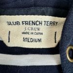 J.Crew Women's Full Zip Hoodie Jacket Medium Navy Blue Striped Photo 2