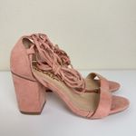 Lulus Kaira Peach Suede Lace-Up Heels Casual Formal Prom Barbie Womens Size 6 Photo 1