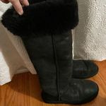 UGG  Bailey button over the knee black fur boots size 7 Photo 0