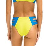 Aviator Nation  HI-WAISTED SIDE CUT OUT COLOR‎ BLOCK BRIEF BIKINI BOTTOMS size xs Photo 1