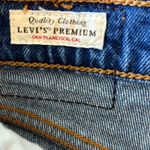 Levi's  Ribcage High Waist Button Fly Distressed Medium Blue Denim Shorts Size 25 Photo 5