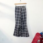 Halara  black plaid high waisted wide leg casual pull on pant with belt loops Photo 5