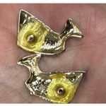 Vtg Earrings Egyptian Nefertiti Pharaoh Queen Post Style Pierced 80s Gold Photo 3