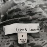 Lucy & Laurel  gray floral studded burnout batwing blouse size large Photo 5