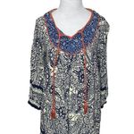 Flying Tomato Navy Mini Dress White Flowers Floral Dots Orange Size Small Photo 5