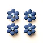 Kate Spade NEW  x Target Blue Floral Earrings with Crystal Accents Photo 1
