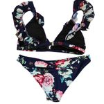 Cupshe Floral Ruffle Bikini Swimsuit Two Piece Bathing Suit Medium Photo 6