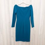 Eliza J Womens Dress Size 4 Teal Sheath Off Shoulder Classic Chic Formal Event Photo 4