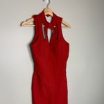 Trixxi Red Cage Neck Bodycon Dress Size 7 — Y2K Club / Night Out Midi Sexy Photo 2