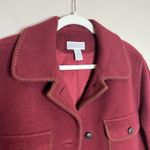 Lands' End Red Wool Field Jacket Chore Coat Western Contrast Stitch 12 Preppy Mid Photo 2