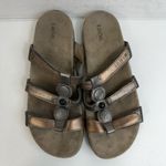 Taos Footwear Size 8 Prize 4 Walking Sandal Adjustable Straps Metallic Leather Brown Photo 5