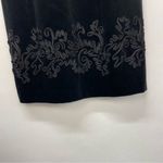 Laura Ashley Vintage Velvet Dress Size 4 Black Embroidery Photo 4