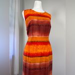 Vintage ‘90s Sheri Martin Orange, Red & Copper Belted Sleeveless Maxi Dress Orange Size M Photo 3