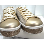 Women's Uubaris Gold Sparkled Tennis Shoes Size 8 Photo 6