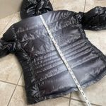 Volkl Womens Black Puffer Jacket Hooded Logo Print Full Zip Sz 10 Ombre ski ec Photo 11