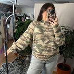 Anthropologie Maeve  Laney Cowl Neck Camo Pullover Sweater Green Size Large Photo 1