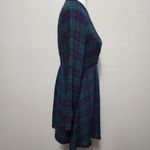 Esley  Collection green plaid surplice dress size small Photo 2