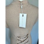 Endless Rose  Bodycon Midi Taupe Sweater Dress Lace-up Back Sz Large Photo 6