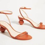 Anthropologie  Guilhermina Sculptural Orange Funky Heel Summer Sandal Size 9 / 40 Photo 0