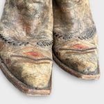 Corral  Vintage Western Boots Brown Snip Toe with Red and Orange Embroidery Photo 5