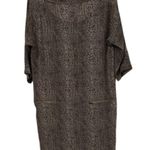 ZARA  Brown Silk Shift Dress Womens Size Medium Snakeskin Work Animal Print Photo 0