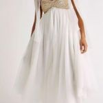 Love Shack Fancy romi sequin gown dress bow strap formal free people revolve $500 Photo 0