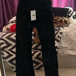 Princess Polly Cutest Brand new with Tags Black Wide-Leg Mid Rise Denim Pants Photo 0