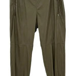 Ottod'Ame Military Green Faux Leather Jogger Pants Size 46 / US 10 Photo 0
