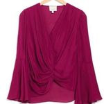 Cinq à Sept Cinq a Sept Monica Gathered Silk Blouse Top Size S Photo 0