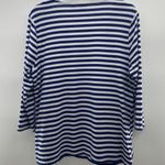 Chico's Chico’s Size 2 US L 12 City Striped Top Tiered Blue White Stripe Womens Blouse Photo 4