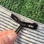 Rag and Bone  Linen Blend blue and white Striped V-Neck Top Photo 3