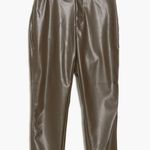 BCBGeneration NWT Faux Vegan Leather Straight Leg Pants Olive Green Photo 4