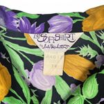 1970s Floral Print Blouse Le Soft Shirt Lady Manhattan Glows in UV Blacklight Orange Size 14 Photo 5