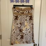 Loft Ann Taylor women’s brown yellow cream strapless built-in cami minidress S Photo 2