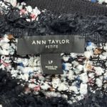 Ann Taylor Petite Tweed Jacket Womens LP Multicolor Fringe Trim Boucle Blazer Photo 5