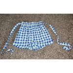 Miami White & Blue Floral High Rise‎ Paper Bag Shorts Women's Size S Photo 5
