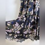 ALC Frank A.L.C “Hayley” tiered floral/black midi dress Women Sz 6 Tiered Silk Midi Dress Photo 3