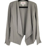 Isaac Mizrahi Elements  Live Gray Waterfall Open Front Blazer Jacket XL Layering Photo 0