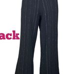 Bisou Bisou black wide leg pants w/colorful contrasting pinstripes. Size 10. EUC Photo 8